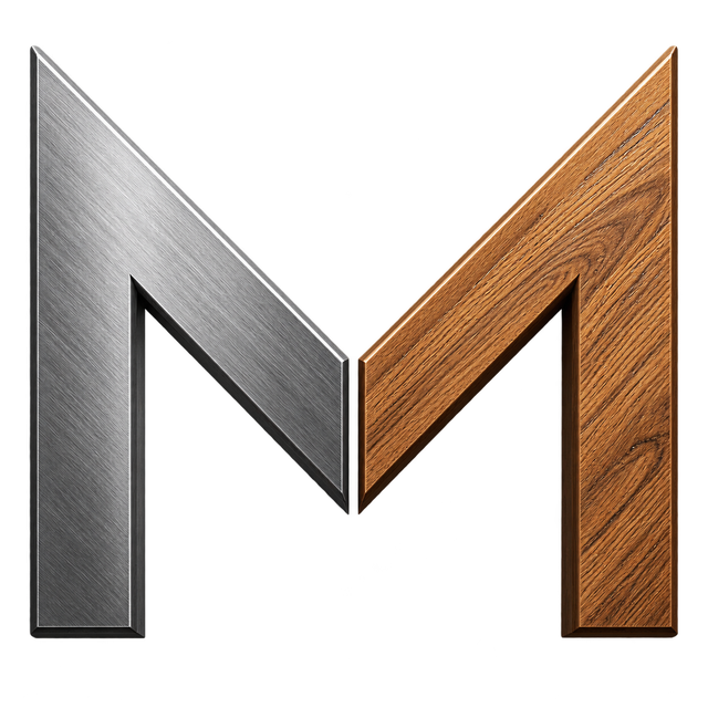 Modern Steelwood — znak ze stali i drewna